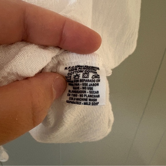 Oh My Gauze! Ines Cotton Gauze Blouse White Size 1 Small/Medium Short Sleeve - Picture 13 of 13